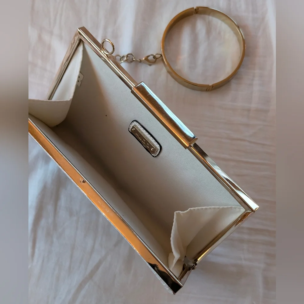 ALDO White Clutch with Gold Accents - Picture 3 of 5